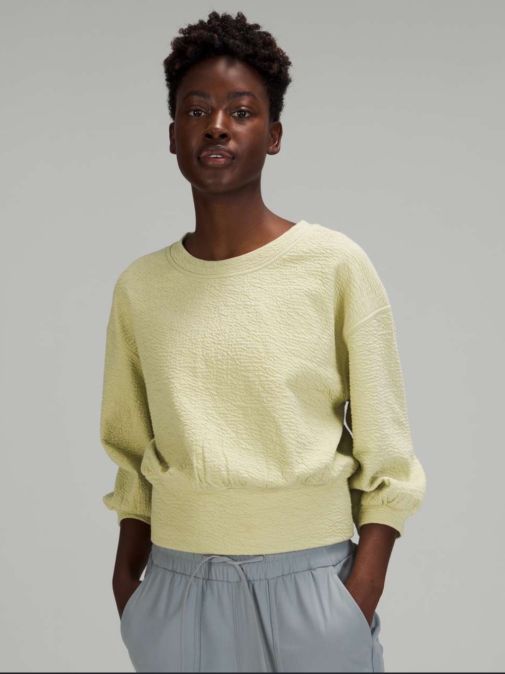 lululemon athletica Dew Green Textured Crewneck